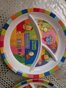 Set Of 2 Melamine Plates For Kids