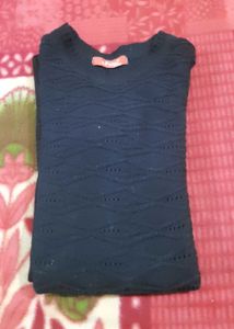 Women Girl Black Long Sweater School And Home Wear