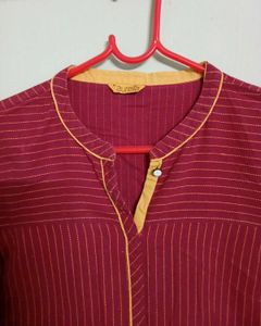 Aurelia Red Striped Kurti - Small Size