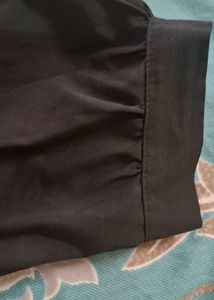 Black Blouse with Embroidered Collar
