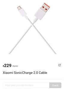 Mi 33watt Turbo Charging Cable Original Sonic 2.0