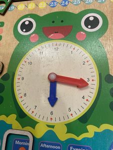 Educational Wooden Frog Clock