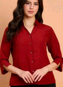Red Button-Down Shirt