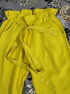 Yellow Paperbag Waist Pants
