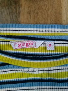 Ginger By Lifestyle Striped Crop Top