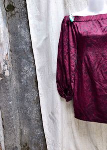 4538. Burgundy Off-Shoulder Dress