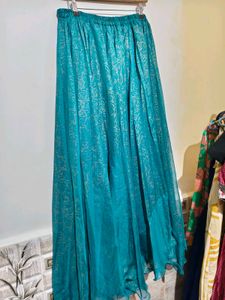 Teal Maxi Skirt Free Size Fixed Price