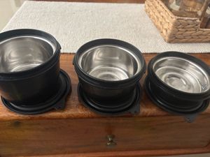 Set of Three Black Containers