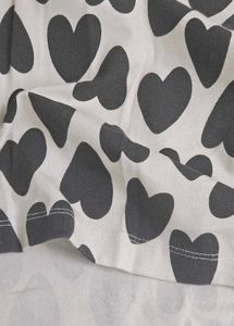 Heart Print Turtleneck Top