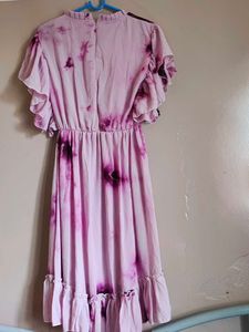 Women Lavender Tie And Dye Dress Of Size L