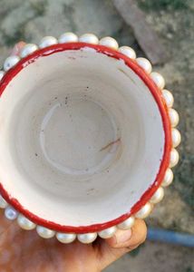 Red Pearl-Embellished Planter