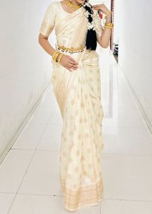 Cream Saree