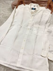 Men's imported satin silk White Shirt
