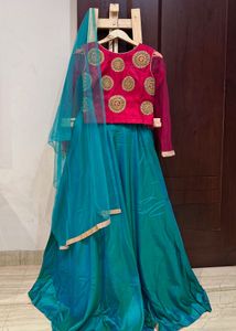 Brand New Majenta Blue Lehngha Choli Embroidered
