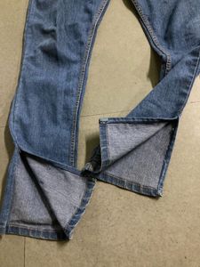 Blue Side Slit Jeans