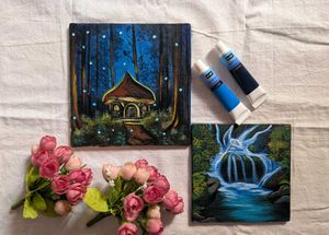 Mini aesthetic landscape paintings