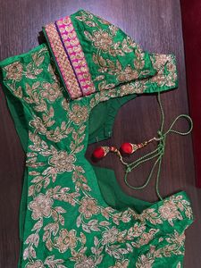 Lace Saree With Handwork Blouse