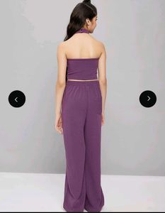 Purple Crop Top &amp; Pant Set