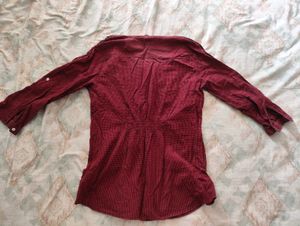 Red Checked Tunic Top