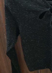 Black Sparkle Crop Top