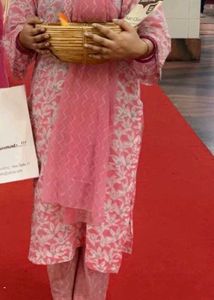 🌸 Soft Cotton Pink Ethnic Set – 3 Piece Combo
