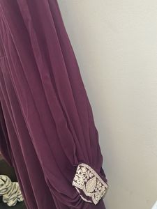 Elegant Purple Embroidered Anarkali kurta with pan