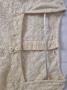 Beautiful Crochets Cotton Linen Fabric Dress