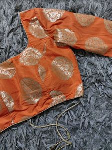 Banarasi Blouse Orange Color