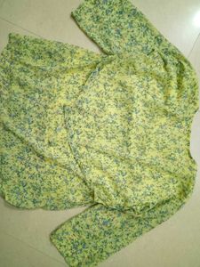Floral Yellow Blouse Top