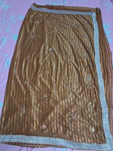 Embroidered Brown Saree
