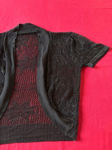 Black Knitted Shrug/coverup