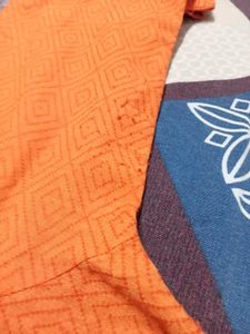 Beautiful Bright Orange Colour Straight Kurti