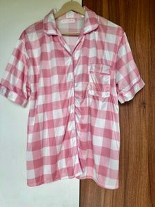 Pink Checkered Pajama Set