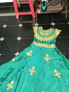 Emerald Green Embroidered Dress