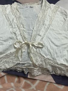 cutesy lace shrug top