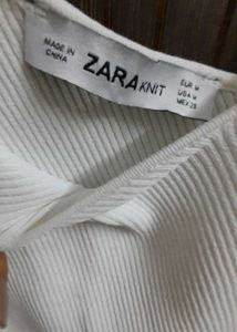 White Ribbed One-Shoulder Top
