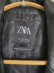 ZARA Faux Leather Blazer - Black