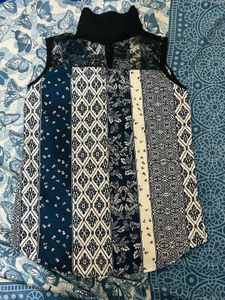 Patterned Sleeveless Top