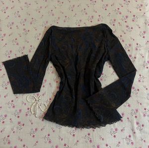 Vintage Paisley Sheer Top