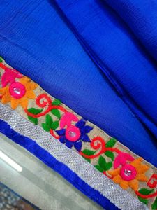 Blue Chiffon Saree