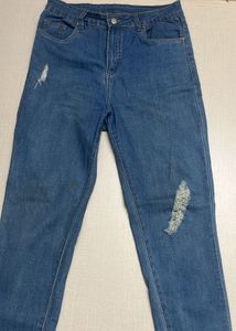 Blue Ripped Skinny Fit Jean