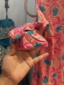 Pink Floral Dress Sleeves Also Provided If U Want