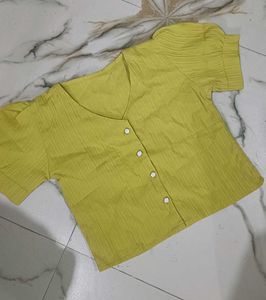 Mustard Button Down Top