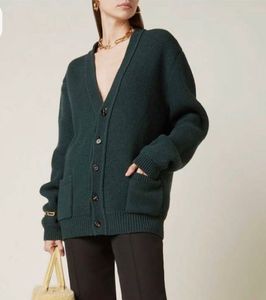 H&m Logo Dark Green Cardigan