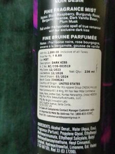 Dark Kiss Body Mist 10ml Sample BathandBody Works