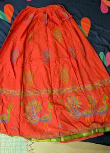 Ethnic Skirt with Peacock Design
