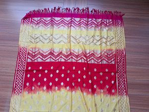 36) Red &amp; Yellow Bandhani Dupatta