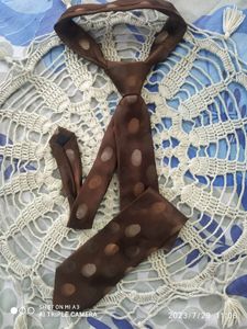 Gent's Tie 👔  // Brown Colour // Polka Dotted Tie