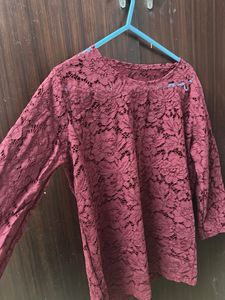 Maroon Lace Top❤️