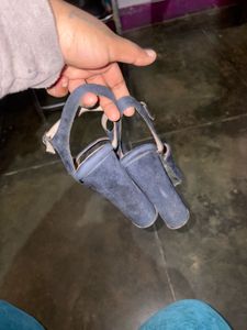 Navy Blue Heeled Sandals